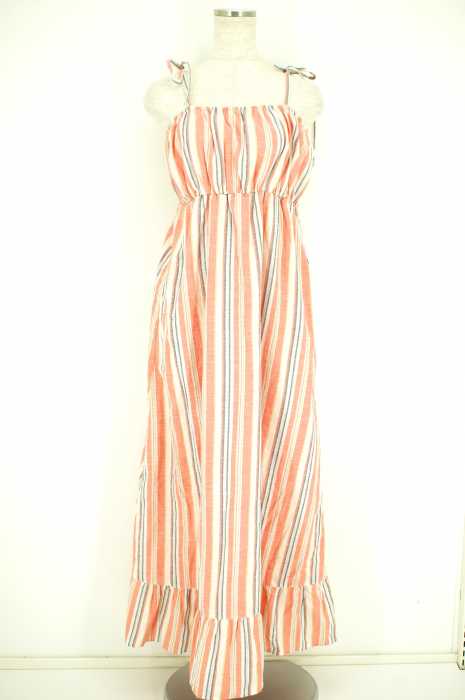 RCWB （ロデオクラウンズ ワイドボウル） BEACH STRIPE マキシ ワンピース レディース ワンピース