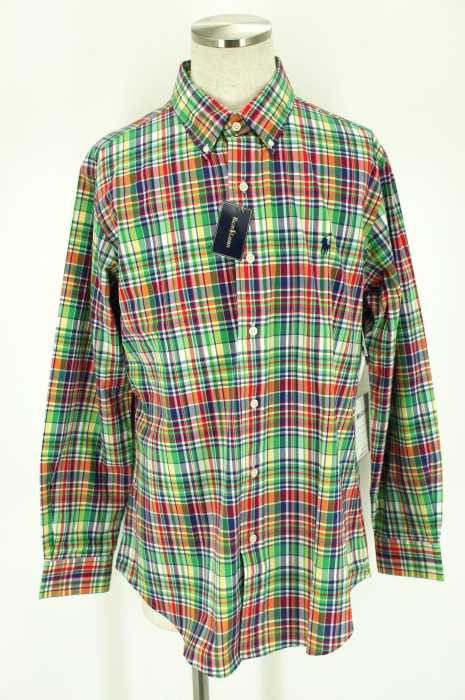 Polo by RALPH LAUREN （ポロバイラルフローレン） CUSTOM FITマドラスチェック柄ボタンダウンシャツ メンズ トップス