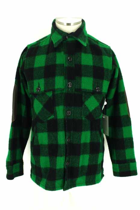 Johnson Woolen Mills（ジョンソンウーレンミルズ） エルボーパッチ付きバッファローチェックシャツ メンズ トップス