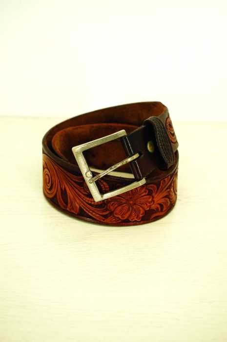 taka fine leather（タカファインレザー） カービングレザーベルト メンズ ファッション雑貨