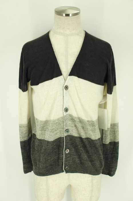 BEAUTY & YOUTH UNITED ARROWS (ビューティーアンドユースユナイテッドアローズ) リネン素材太ボーダー柄 ニットカーディガン トップス メンズ トップス