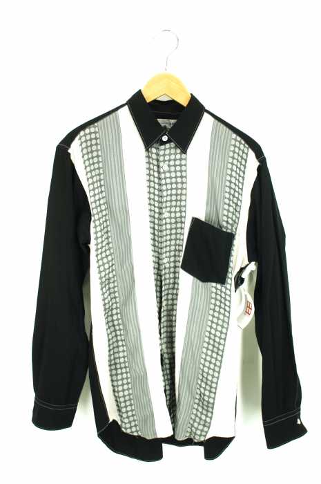 COMME des GARCONS SHIRT(コムデギャルソンシャツ) 11AW 製品染め加工異素材パッチワーク切替シャツ メンズ トップス