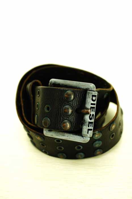 DIESEL (ディーゼル) スタッズレザーベルト メンズ ファッション雑貨