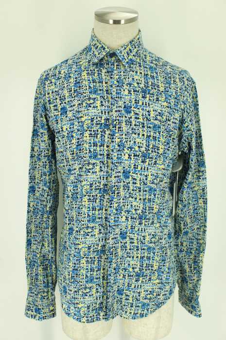ZARA MAN （ザラマン） 総柄フライフロントボタンシャツ メンズ トップス