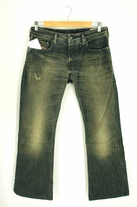 DIESEL (ディーゼル) ZATHAN ベルボトムデニムパンツ メンズ パンツ