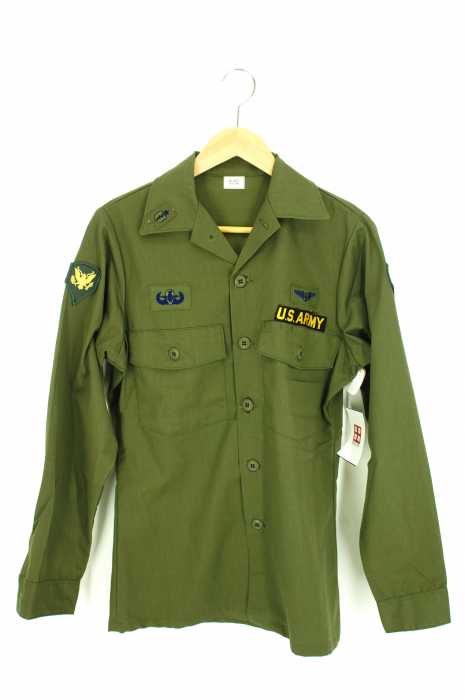 USED古着 (ユーズドフルギ) ワッペンリメイク米軍ユーティリティシャツ メンズ トップス