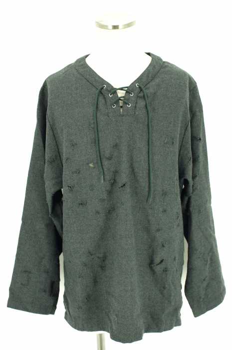 honbre nine (オンブレ・ニーニョ） ダメージ加工 HOCKEY SHIRT　ホッケーシャツ メンズ トップス