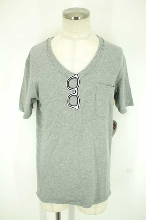SUPERTHANKS （スーパーサンクス） メガネモチーフ付きTシャツ メンズ トップス
