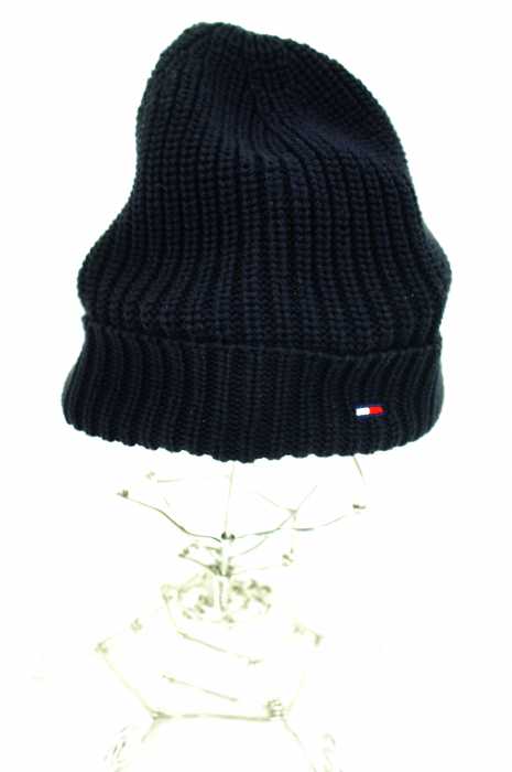 TOMMY HILFIGER (トミーヒルフィガー) ロゴ刺繍入りコットンニット帽 メンズ 帽子