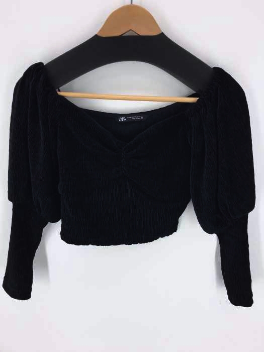 ZARA(ザラ) VELVET CROP TOP レディース トップス