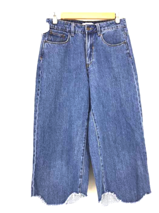 ZARA trafaluc denimwear(ザラ トラファルクデニムウェア) ラウンドカットオフワイドデニムパンツ レディース パンツ