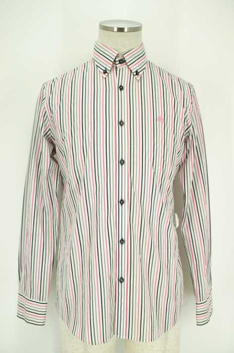 BURBERRY BLACK LABEL (バーバリーブラックレーベル) ストライプ柄 ボタンシャツ メンズ トップス