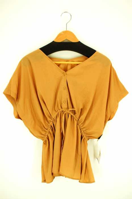 AZUL by moussy (アズールバイマウジー) WAIST SHIRRING Vネック BLOUSE レディース トップス