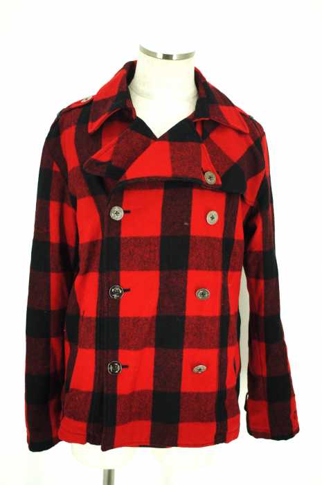 WOOLRICH (ウールリッチ) ブロックチェック ダブルボタン コート メンズ アウター