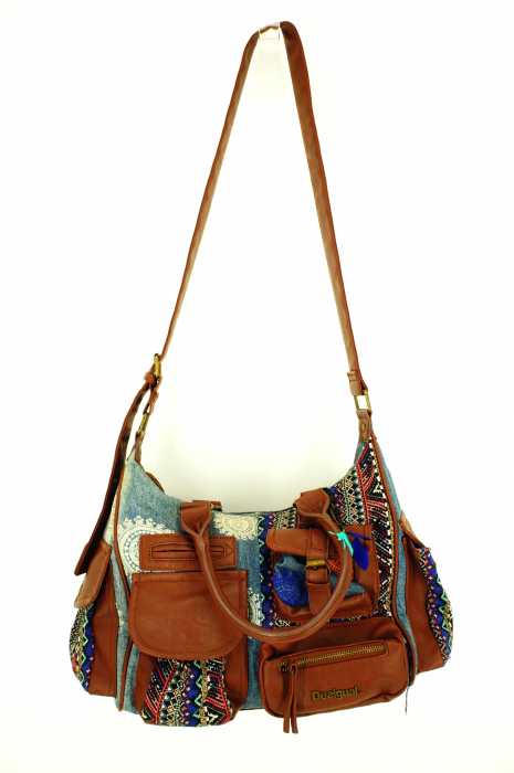 Desigual (デシグアル) デニム切替刺繍バッグ 2WAY ハンドバッグ レディース バッグ
