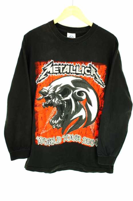 USED古着  （ユーズドフルギ） metallica　WORLD TOUR 2004 ロンT　長袖Tシャツ メンズ トップス