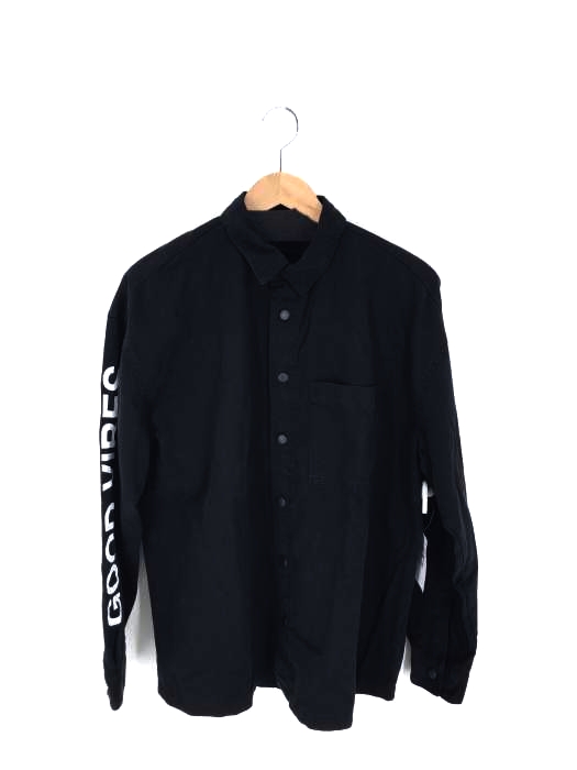 BERSHKA(ベルシュカ) OVERSIZE FIT バックプリント長袖ワークシャツ メンズ トップス