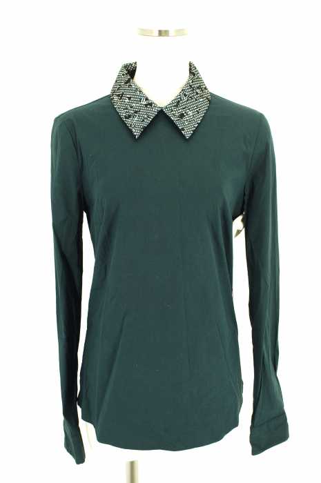 JIL SANDER （ジルサンダー） NAVY襟切替バックジップシャツブラウス レディース トップス