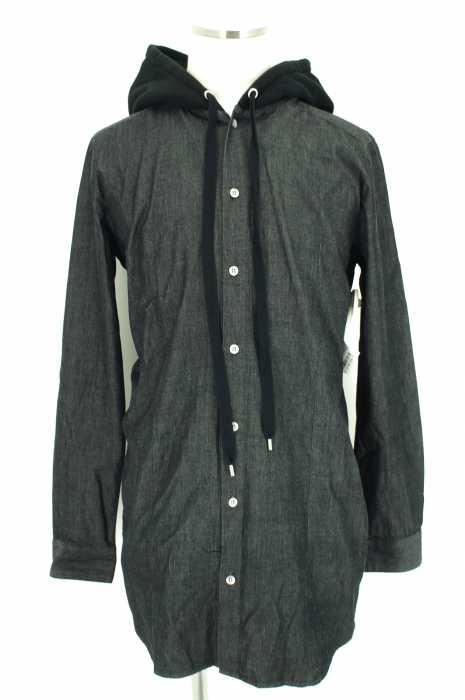 NO ID （ノーアイディー） 16SS フード付 デニムロングシャツ メンズ トップス