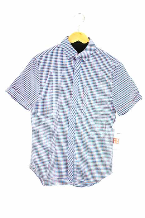 ARMANI EXCHANGE(アルマーニエクスチェンジ) 比翼チェック柄半袖シャツ メンズ トップス