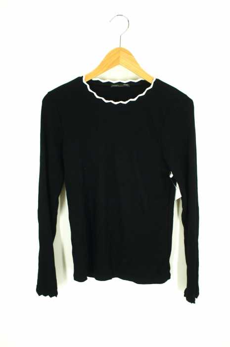 ZARA(ザラ) バイカラー波襟カットソー レディース トップス