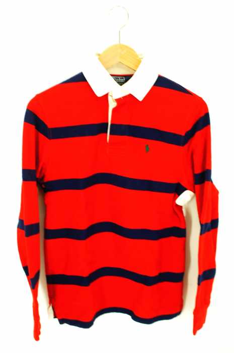 Polo by RALPH LAUREN (ポロバイラルフローレン) 裏起毛 フロント刺繍入りボーダー柄ラガーシャツ メンズ トップス
