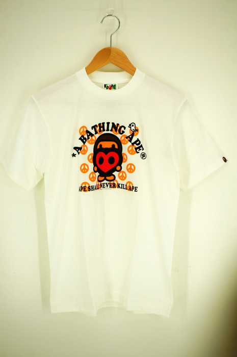 A BATHING APE（アベイシングエイプ） VALENTINE HEART BABY MILO TEE K プリントクルーネックTシャツ メンズ トップス