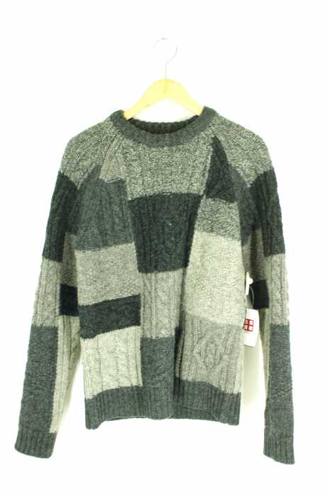 BEAMS PLUS （ビームスプラス） パッチワークケーブルニット メンズ トップス