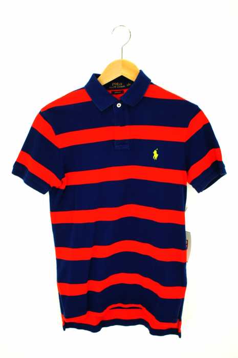 POLO RALPH LAUREN （ポロラルフローレン） ボーダー柄フロント刺繍入り半袖ポロシャツ メンズ トップス
