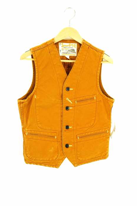 SUGAR CANE （シュガーケーン） 13oz. BROWN DUCK WORK VEST メンズ トップス