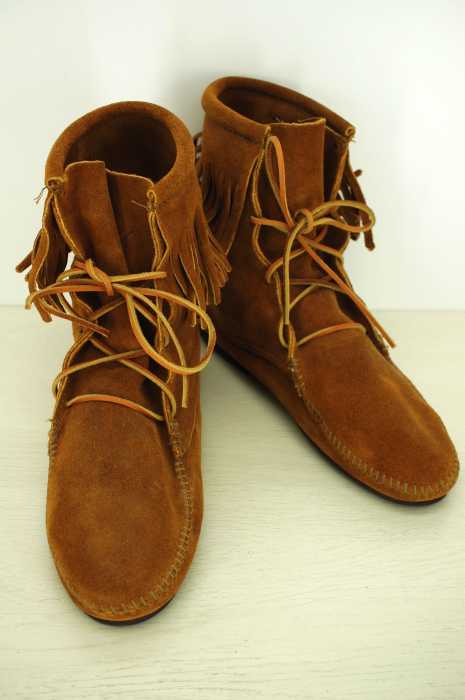 Minnetonka （ミネトンカ） スウェードフリンジモカシンブーツ メンズ シューズ