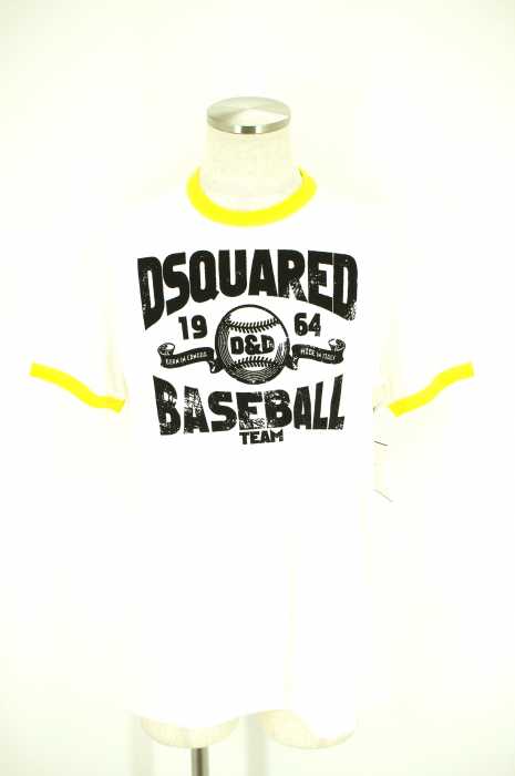 DSQUARED2 （ディースクエアード） リブ切替フロントロゴTシャツ メンズ トップス