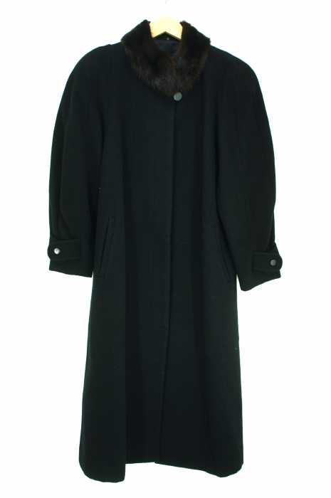 USED古着  （ユーズドフルギ） ファー付き比翼コート　カシミヤ混 レディース アウター