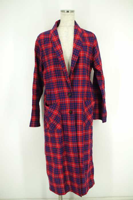 chocol raffine robe (ショコラフィネローブ) チェック柄ロングシャツ レディース トップス