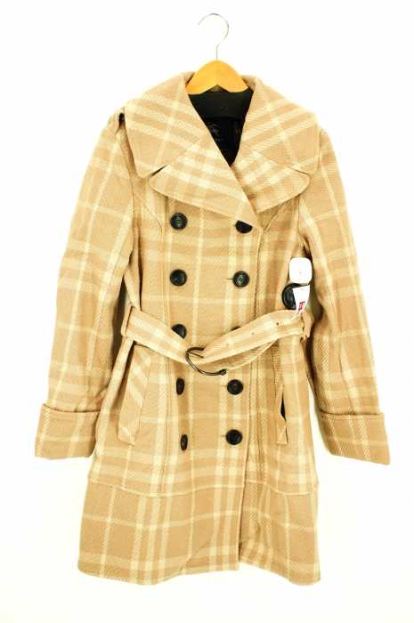 BURBERRY LONDON（バーバリーロンドン） ウールチェック柄ベルト付きコート レディース アウター