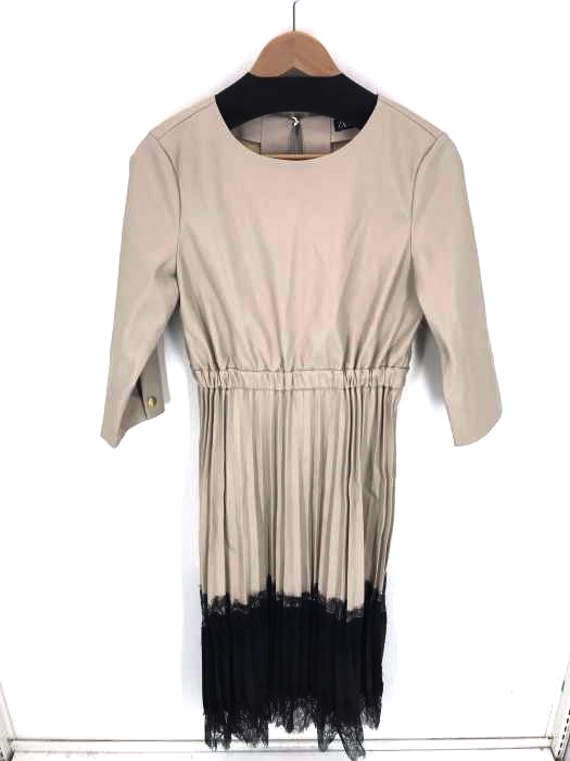 ZARA CONTRASTING FAUX LEATHER DRESS ZARA CONTRASTING FAUX LEATHER DRESS
