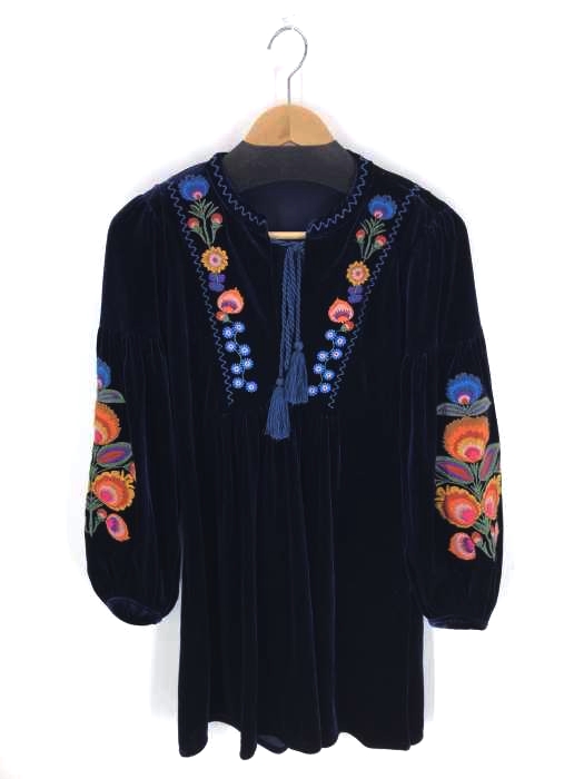 ZARA WOMAN（ザラ ウーマン） Short Embroidered Velvet Dress レディース トップス