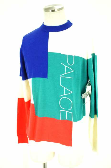 PALACE （パレス） 切替　ロゴ刺繍　BLUKKO　KNIT メンズ トップス