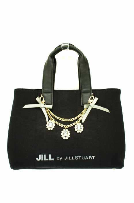 JILL by JILLSTUART（ジルバイジルスチュアート） フェイクレザー　キャンバス　トート　バッグ　チャーム付き レディース バッグ