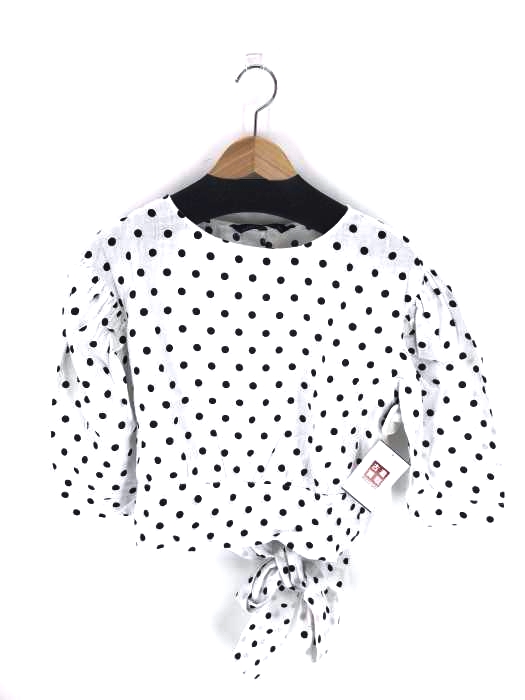 ZARA WOMAN（ザラ ウーマン） リネン ドット柄パフスリーブブラウス レディース トップス