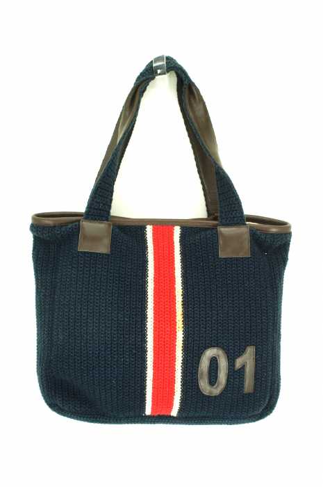 Nano Universe ナノユニバース 鍵編みレザー使いトートバッグ メンズ バッグ ブランド古着買取販売バズストア