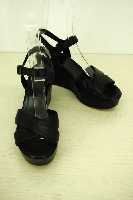 アニエスb  本革  黒  サンダル  ウエッジソール アニエスベー 本革 黒 サンダル ウエッジソール