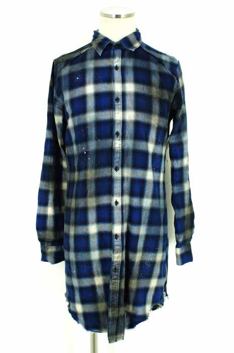 CIVARIZE (シヴァーライズ) Dusk加工ジップロング長袖チェックシャツ メンズ トップス