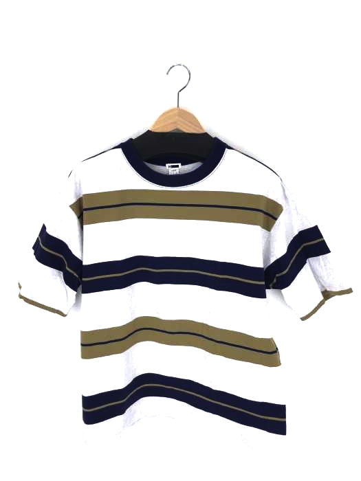 H BEAUTY & YOUTH UNITED ARROWS（エイチビューティーアンドユースユナイテッドアローズ） BORDER CREW NECK SHORT SLEEVE PULLOVER メンズ トップス
