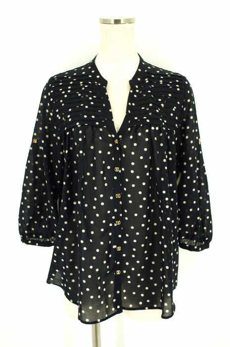 Rouge vif la cle (ルージュ・ヴィフ ラクレ) レース切替ドット柄シフォンシャツ レディース トップス