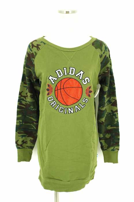 adidas originals (アディダスオリジナルス) Basket Ball Dress 迷彩柄 刺繍入り スウェット トップス レディース トップス
