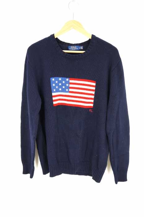 POLO RALPH LAUREN （ポロラルフローレン） 星条旗 コットンニット USA製 RL メンズ トップス