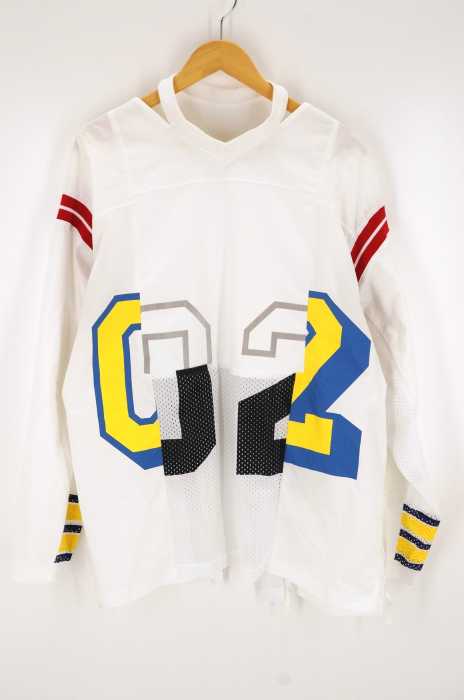 FACETASM (ファセッタズム) BACK OPENED FOOTBALL TEE レディース トップス