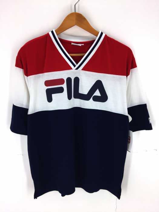 FILA（フィラ） フロントロゴVネックカットソー メンズ トップス