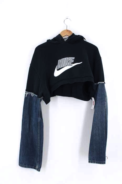 NIKE（ナイキ） デニム袖切替プルオーバーパーカー レディース トップス